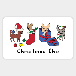 Christmas Chis - Smooth Coat Chihuahuas - Christmas Chihuahua Tee Magnet